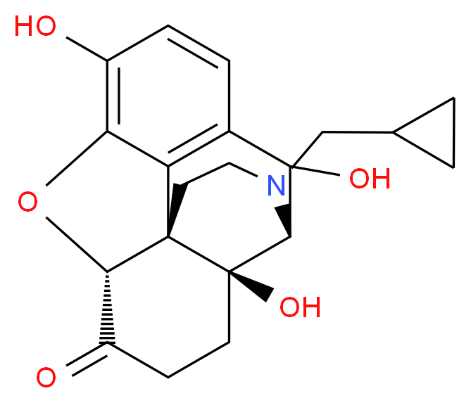 (1S,5R,13R,17S)-4-(cyclopropylmethyl)-6,10,17-trihydroxy-12-oxa-4-azapentacyclo[9.6.1.0<sup>1</sup>,<sup>1</sup><sup>3</sup>.0<sup>5</sup>,<sup>1</sup><sup>7</sup>.0<sup>7</sup>,<sup>1</sup><sup>8</sup>]octadeca-7(18),8,10-trien-14-one_分子结构_CAS_604767-82-0