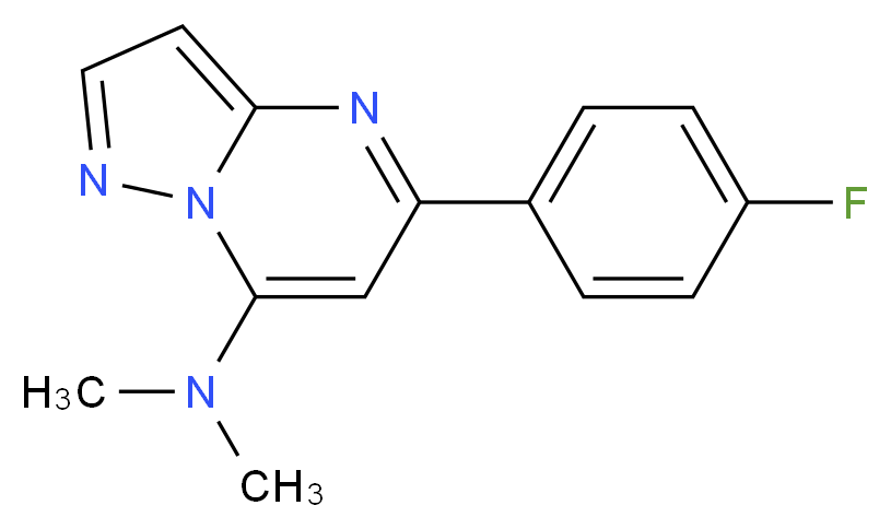 5-(4-fluorophenyl)-N,N-dimethylpyrazolo[1,5-a]pyrimidin-7-amine_分子结构_CAS_)