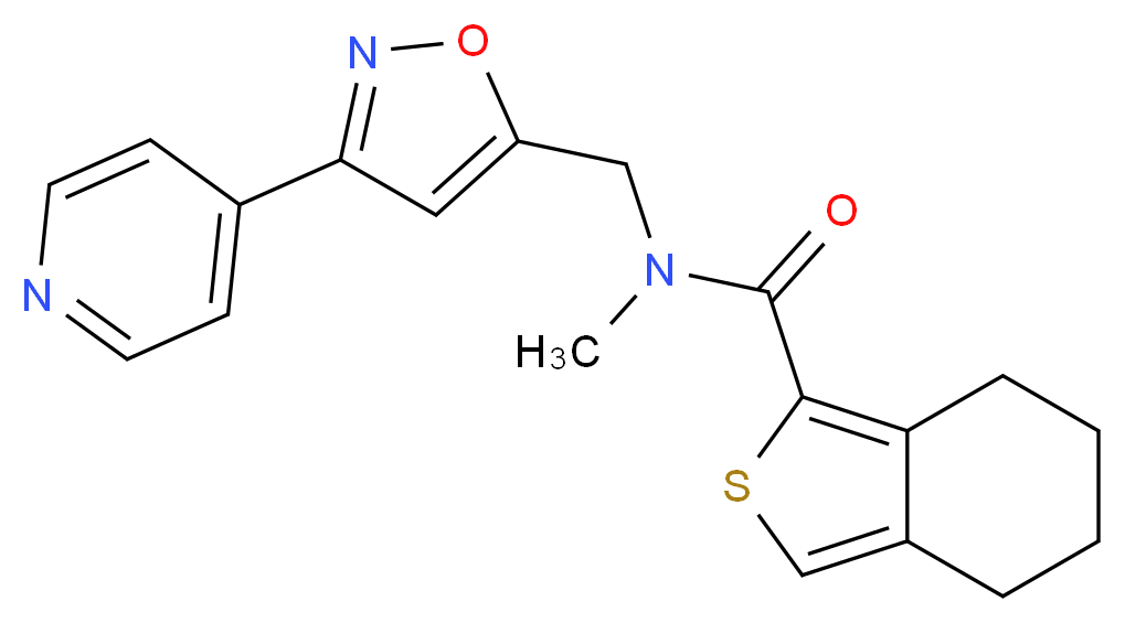 N-methyl-N-{[3-(4-pyridinyl)-5-isoxazolyl]methyl}-4,5,6,7-tetrahydro-2-benzothiophene-1-carboxamide_分子结构_CAS_)