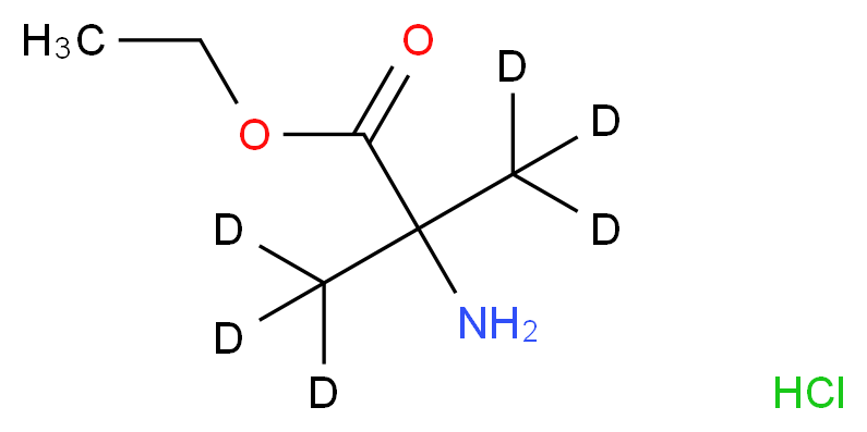 ethyl 2-amino-2-(<sup>2</sup>H<sub>3</sub>)methyl(<sup>2</sup>H<sub>3</sub>)propanoate hydrochloride_分子结构_CAS_1189862-01-8