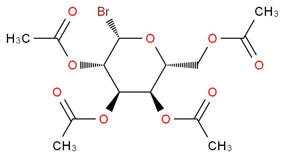 [(2R,3R,4R,5S,6S)-3,4,5-tris(acetyloxy)-6-bromooxan-2-yl]methyl acetate_分子结构_CAS_572-09-8