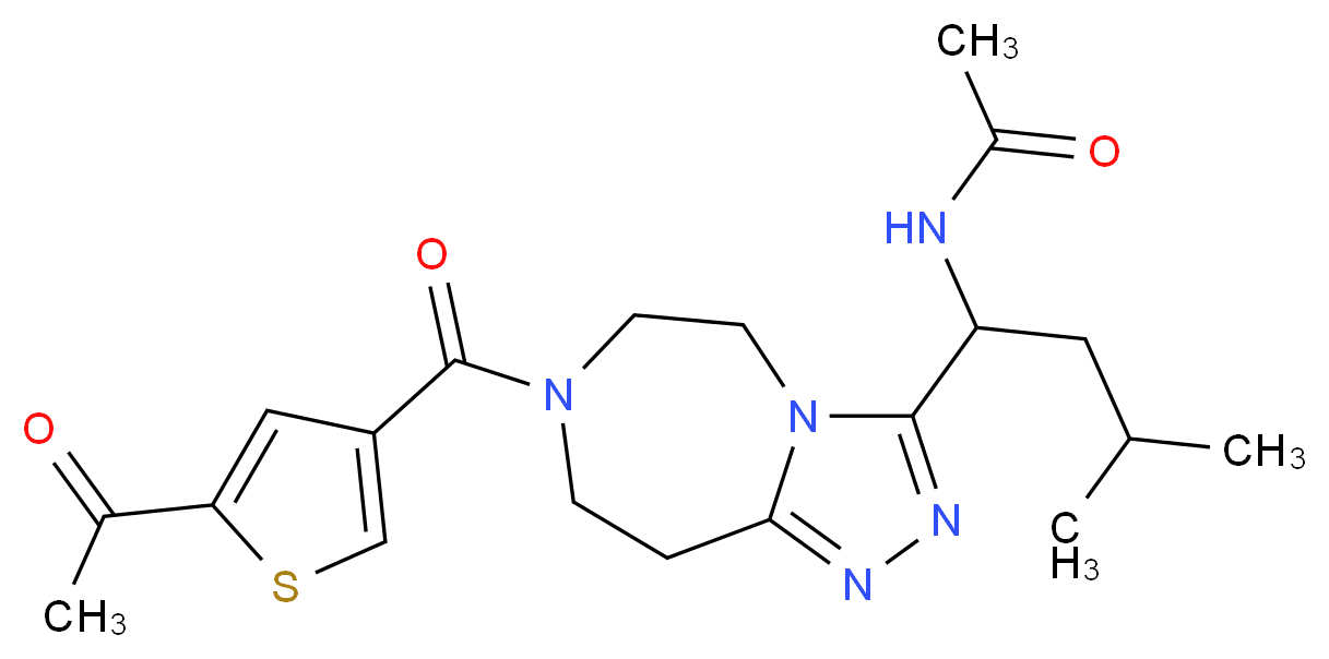 N-(1-{7-[(5-acetyl-3-thienyl)carbonyl]-6,7,8,9-tetrahydro-5H-[1,2,4]triazolo[4,3-d][1,4]diazepin-3-yl}-3-methylbutyl)acetamide_分子结构_CAS_)