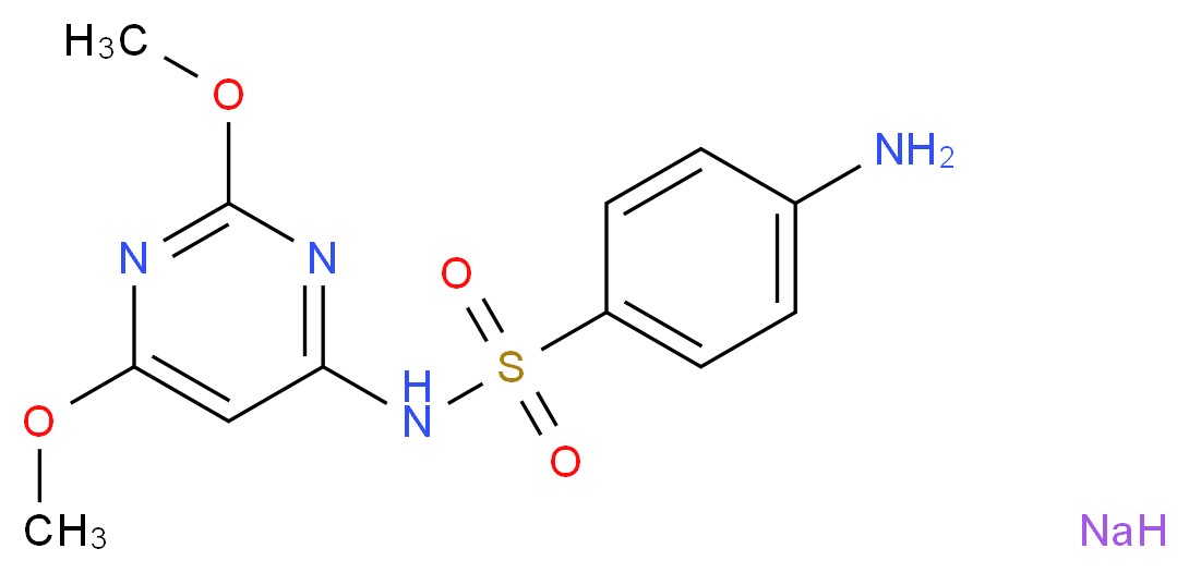 4-amino-N-(2,6-dimethoxypyrimidin-4-yl)benzene-1-sulfonamide sodium_分子结构_CAS_1037-50-9