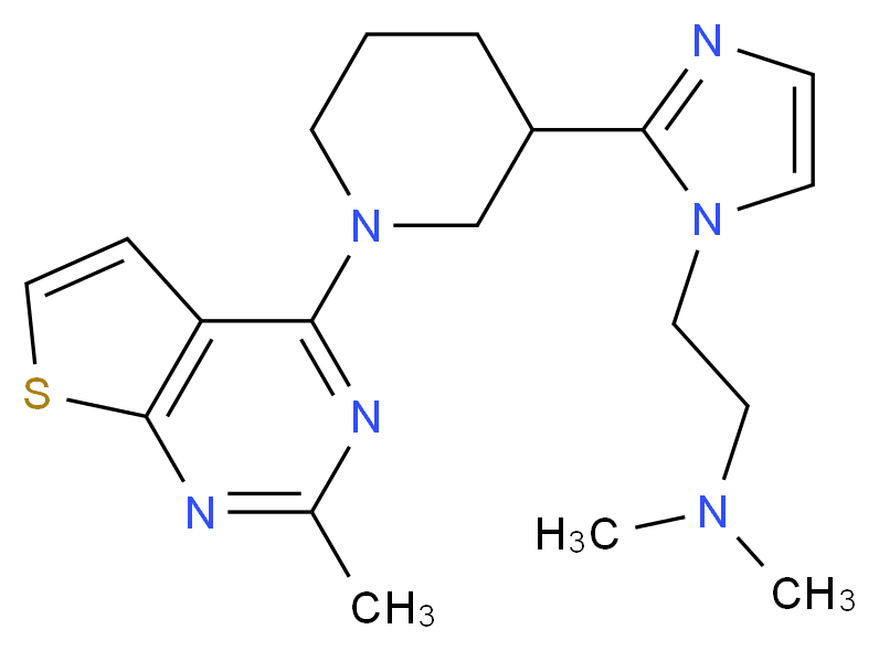 N,N-dimethyl-2-{2-[1-(2-methylthieno[2,3-d]pyrimidin-4-yl)piperidin-3-yl]-1H-imidazol-1-yl}ethanamine_分子结构_CAS_)