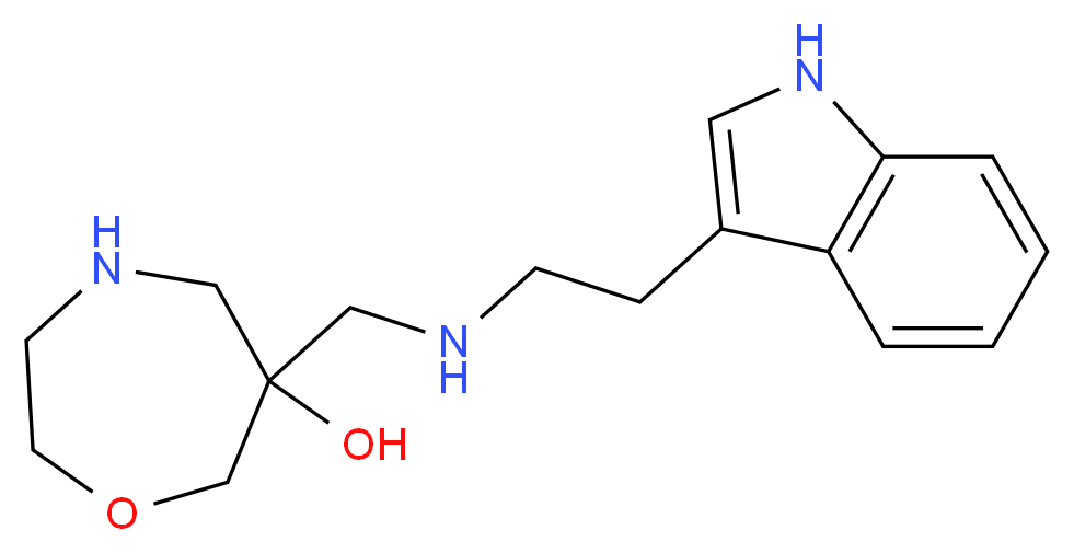 6-({[2-(1H-indol-3-yl)ethyl]amino}methyl)-1,4-oxazepan-6-ol_分子结构_CAS_)