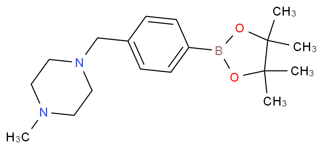 1-methyl-4-{[4-(tetramethyl-1,3,2-dioxaborolan-2-yl)phenyl]methyl}piperazine_分子结构_CAS_938043-30-2