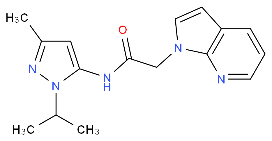 N-(1-isopropyl-3-methyl-1H-pyrazol-5-yl)-2-(1H-pyrrolo[2,3-b]pyridin-1-yl)acetamide_分子结构_CAS_)