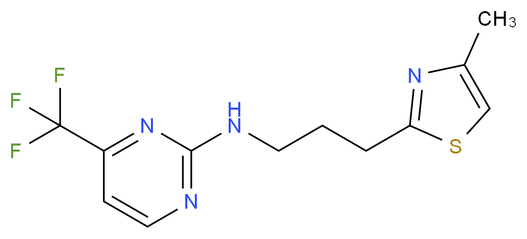 N-[3-(4-methyl-1,3-thiazol-2-yl)propyl]-4-(trifluoromethyl)pyrimidin-2-amine_分子结构_CAS_)
