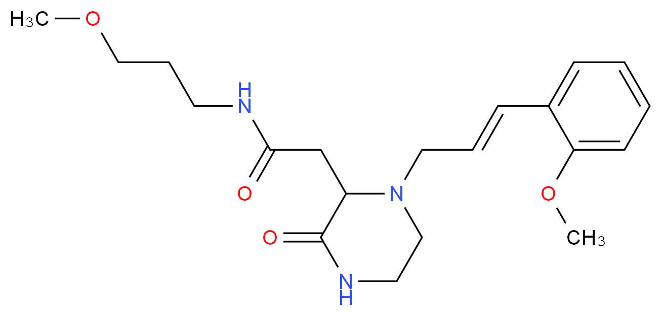 2-{1-[(2E)-3-(2-methoxyphenyl)-2-propen-1-yl]-3-oxo-2-piperazinyl}-N-(3-methoxypropyl)acetamide_分子结构_CAS_)