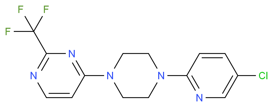 4-[4-(5-chloropyridin-2-yl)piperazin-1-yl]-2-(trifluoromethyl)pyrimidine_分子结构_CAS_)
