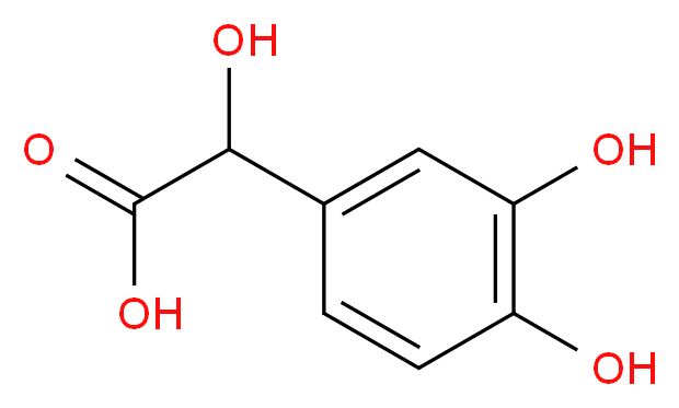 2-(3,4-dihydroxyphenyl)-2-hydroxyacetic acid_分子结构_CAS_775-01-9