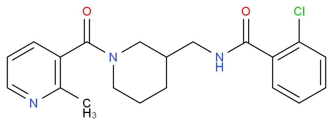 2-chloro-N-({1-[(2-methyl-3-pyridinyl)carbonyl]-3-piperidinyl}methyl)benzamide_分子结构_CAS_)