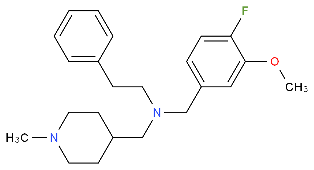 (4-fluoro-3-methoxybenzyl)[(1-methyl-4-piperidinyl)methyl](2-phenylethyl)amine_分子结构_CAS_)
