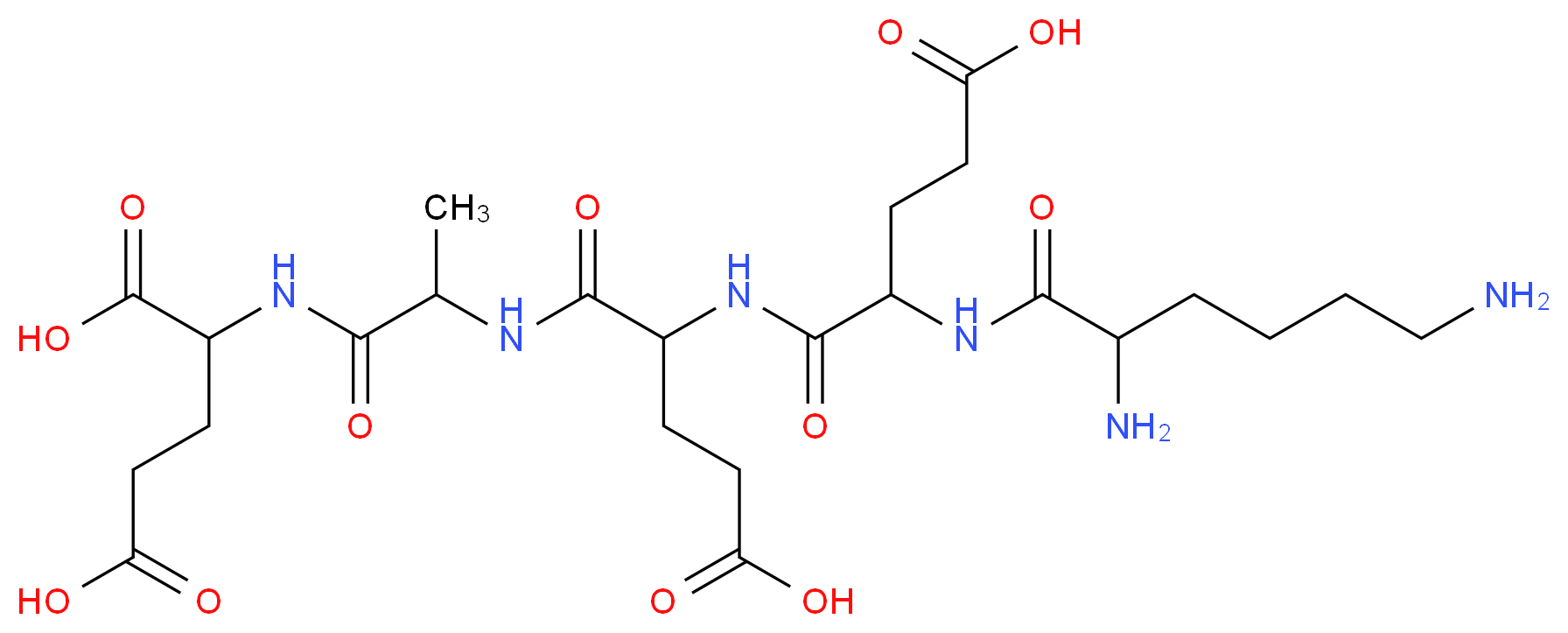 2-(2-{4-carboxy-2-[4-carboxy-2-(2,6-diaminohexanamido)butanamido]butanamido}propanamido)pentanedioic acid_分子结构_CAS_100929-96-2