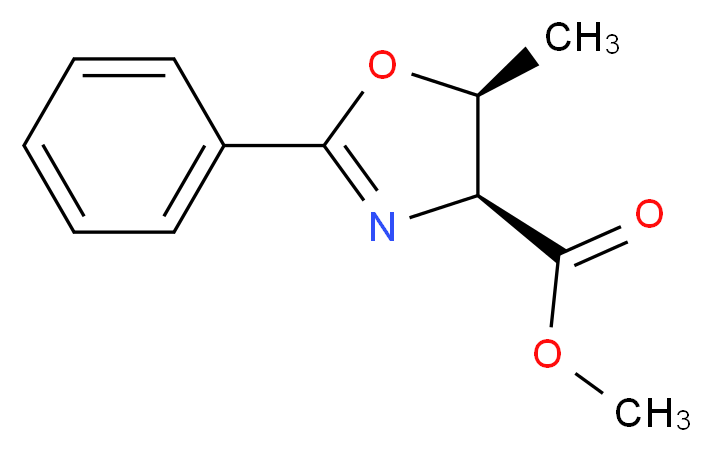 methyl (4S,5S)-5-methyl-2-phenyl-4,5-dihydro-1,3-oxazole-4-carboxylate_分子结构_CAS_82659-84-5