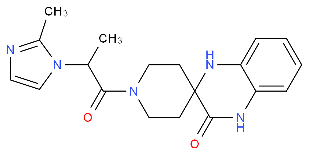 1-[2-(2-methyl-1H-imidazol-1-yl)propanoyl]-1',4'-dihydro-3'H-spiro[piperidine-4,2'-quinoxalin]-3'-one_分子结构_CAS_)