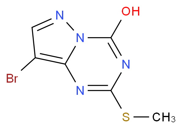 8-bromo-2-(methylsulfanyl)pyrazolo[1,5-a][1,3,5]triazin-4-ol_分子结构_CAS_54346-35-9