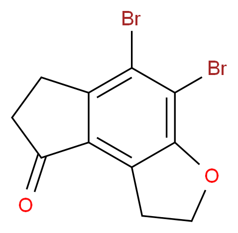 4,5-Dibromo-1,2,6,7-tertahydro-8H-indeno[5,4-b]furan-8-one_分子结构_CAS_196597-77-0)