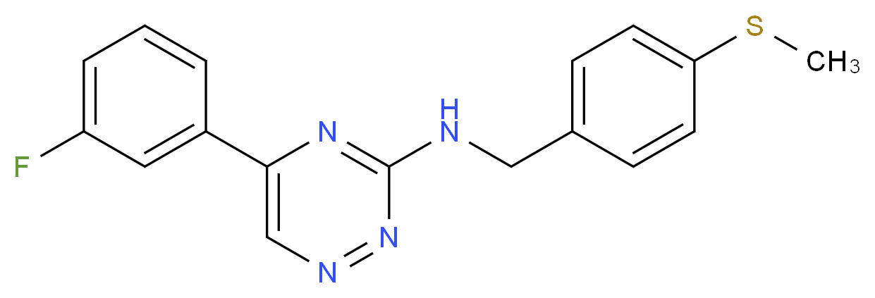 5-(3-fluorophenyl)-N-[4-(methylthio)benzyl]-1,2,4-triazin-3-amine_分子结构_CAS_)