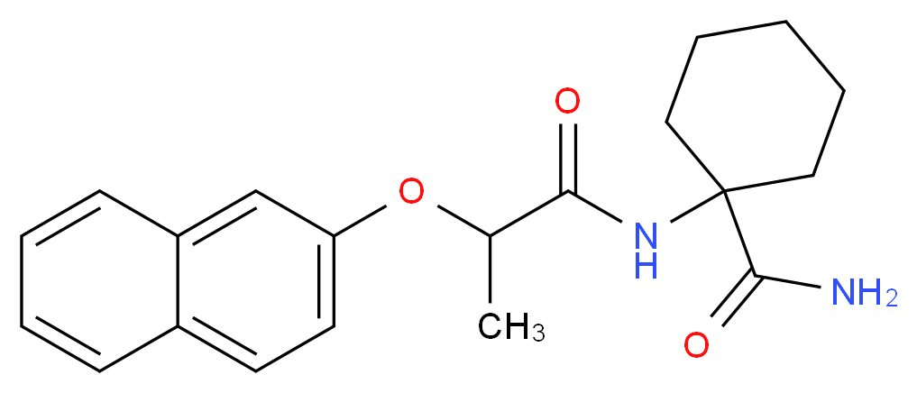 1-{[2-(2-naphthyloxy)propanoyl]amino}cyclohexanecarboxamide_分子结构_CAS_)