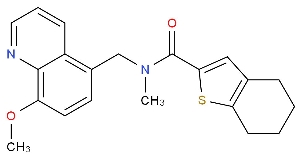 N-[(8-methoxy-5-quinolinyl)methyl]-N-methyl-4,5,6,7-tetrahydro-1-benzothiophene-2-carboxamide_分子结构_CAS_)