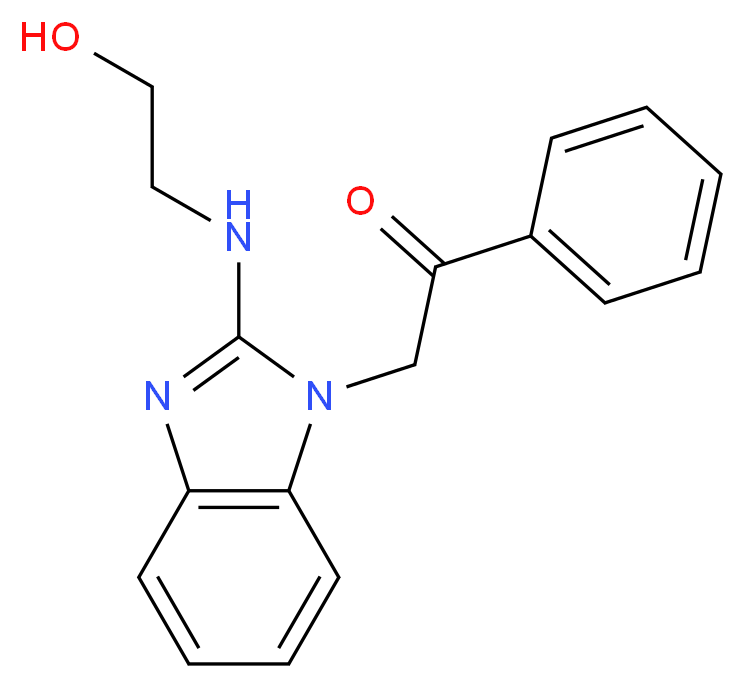 2-{2-[(2-hydroxyethyl)amino]-1H-benzimidazol-1-yl}-1-phenylethanone_分子结构_CAS_154055-44-4)