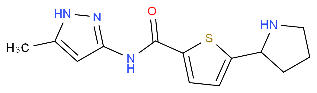 N-(5-methyl-1H-pyrazol-3-yl)-5-(2-pyrrolidinyl)-2-thiophenecarboxamide_分子结构_CAS_)