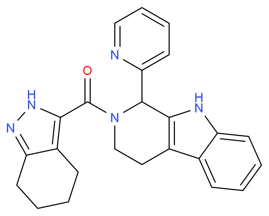 1-(2-pyridinyl)-2-(4,5,6,7-tetrahydro-2H-indazol-3-ylcarbonyl)-2,3,4,9-tetrahydro-1H-beta-carboline_分子结构_CAS_)