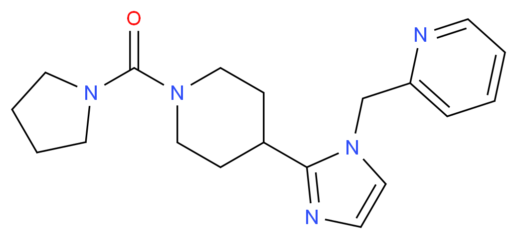 2-({2-[1-(1-pyrrolidinylcarbonyl)-4-piperidinyl]-1H-imidazol-1-yl}methyl)pyridine_分子结构_CAS_)