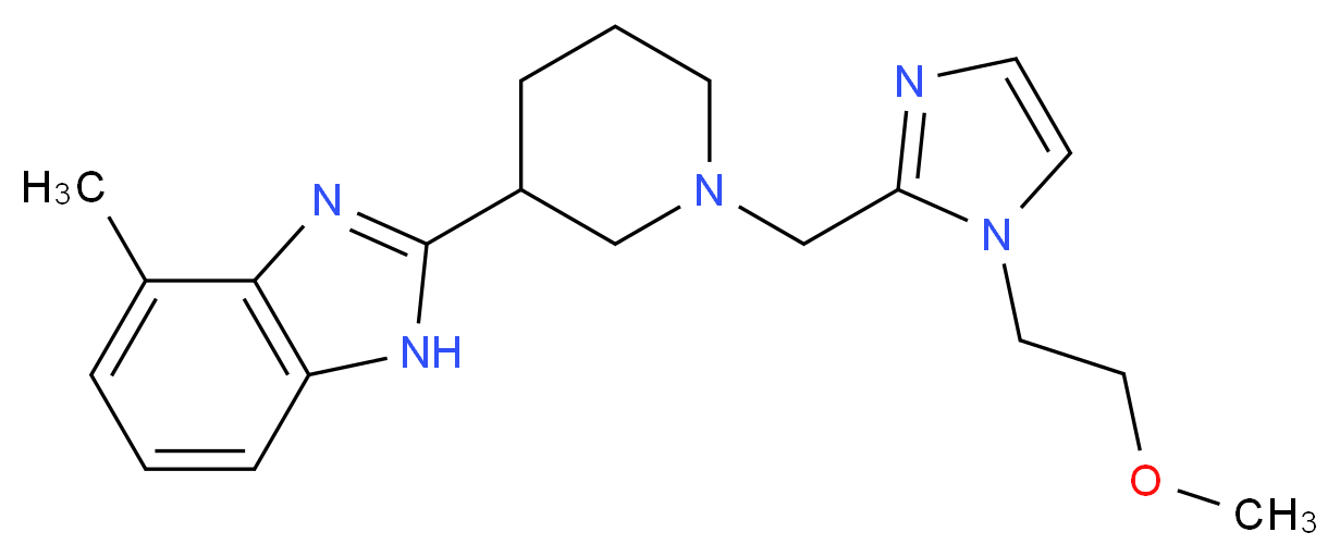 2-(1-{[1-(2-methoxyethyl)-1H-imidazol-2-yl]methyl}piperidin-3-yl)-4-methyl-1H-benzimidazole_分子结构_CAS_)