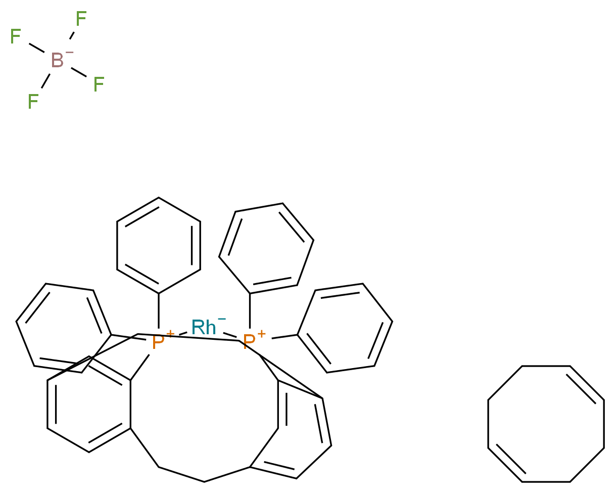 铑 cod (S)-Phanephos 四氟硼酸盐_分子结构_CAS_723343-30-4)