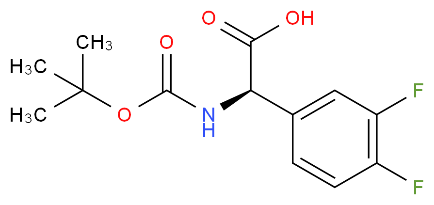 (2R)-2-{[(tert-butoxy)carbonyl]amino}-2-(3,4-difluorophenyl)acetic acid_分子结构_CAS_1241677-59-7