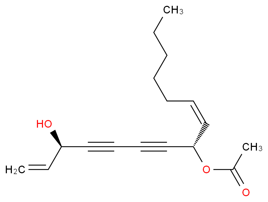 (3R,8S,9Z)-3-hydroxypentadeca-1,9-dien-4,6-diyn-8-yl acetate_分子结构_CAS_41682-30-8