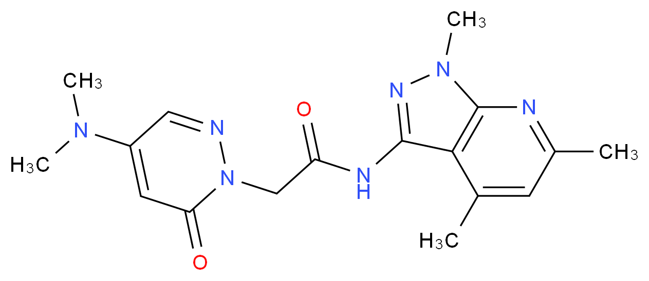2-[4-(dimethylamino)-6-oxo-1(6H)-pyridazinyl]-N-(1,4,6-trimethyl-1H-pyrazolo[3,4-b]pyridin-3-yl)acetamide_分子结构_CAS_)