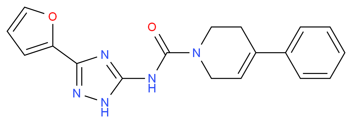 N-[3-(2-furyl)-1H-1,2,4-triazol-5-yl]-4-phenyl-3,6-dihydropyridine-1(2H)-carboxamide_分子结构_CAS_)