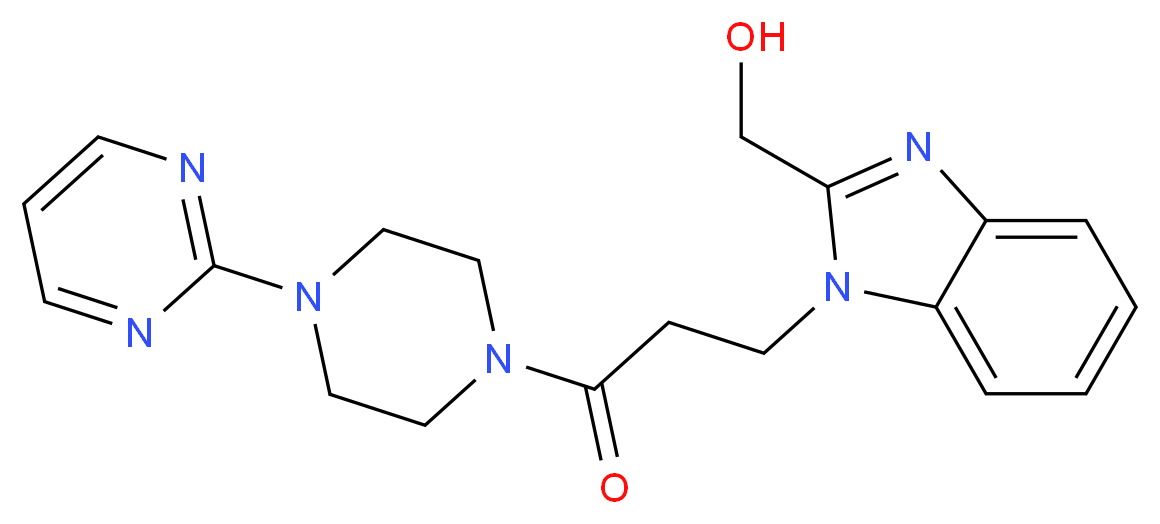 {1-[3-oxo-3-(4-pyrimidin-2-ylpiperazin-1-yl)propyl]-1H-benzimidazol-2-yl}methanol_分子结构_CAS_)