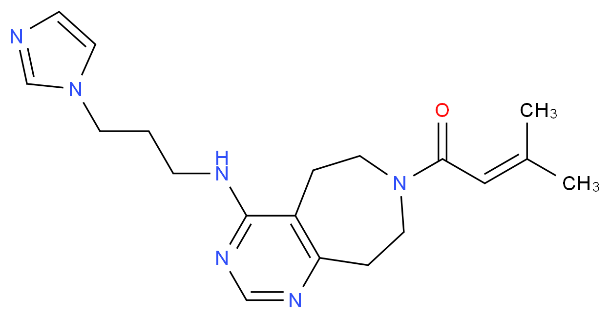 N-[3-(1H-imidazol-1-yl)propyl]-7-(3-methylbut-2-enoyl)-6,7,8,9-tetrahydro-5H-pyrimido[4,5-d]azepin-4-amine_分子结构_CAS_)