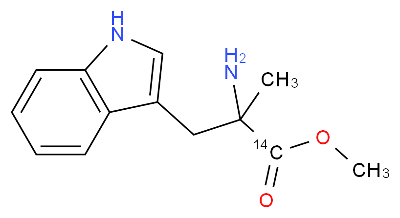 methyl 2-amino-3-(1H-indol-3-yl)-2-methyl(1-<sup>1</sup><sup>4</sup>C)propanoate_分子结构_CAS_210357-35-0