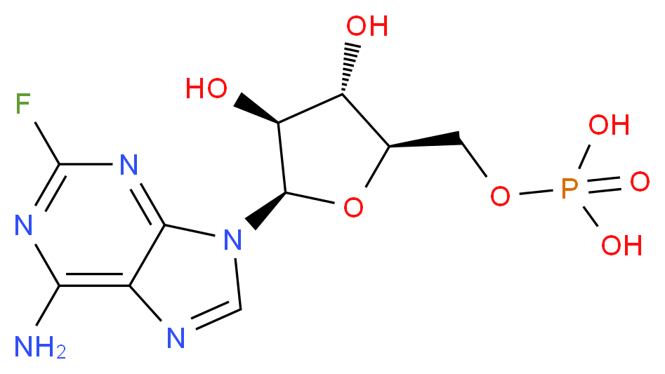 {[(2R,3S,4S,5R)-5-(6-amino-2-fluoro-9H-purin-9-yl)-3,4-dihydroxyoxolan-2-yl]methoxy}phosphonic acid_分子结构_CAS_1679-14-1