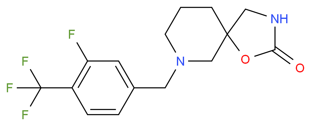 7-[3-fluoro-4-(trifluoromethyl)benzyl]-1-oxa-3,7-diazaspiro[4.5]decan-2-one_分子结构_CAS_)