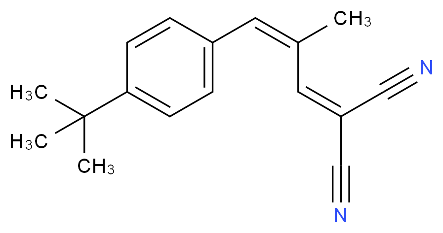 2-[(2Z)-3-(4-tert-butylphenyl)-2-methylprop-2-en-1-ylidene]propanedinitrile_分子结构_CAS_300364-84-5