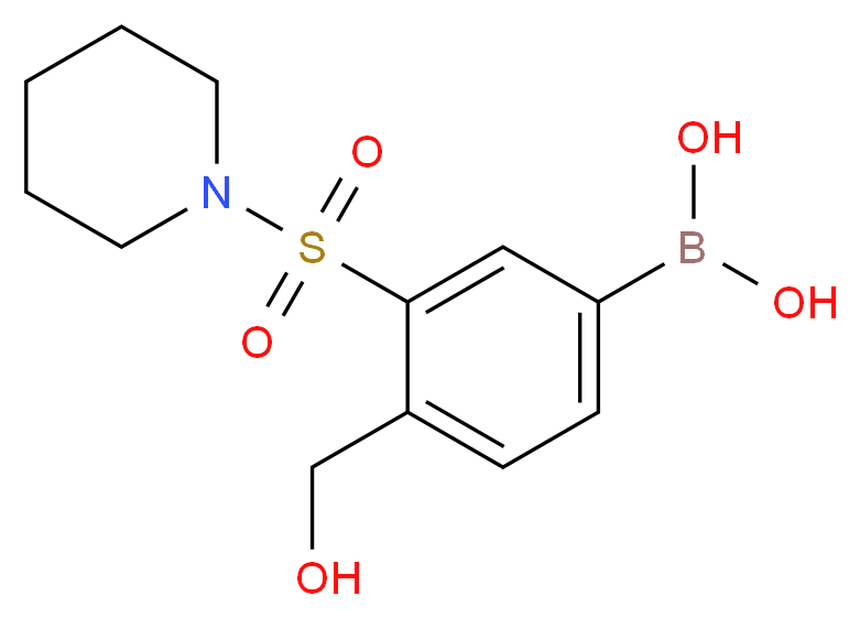 [4-(hydroxymethyl)-3-(piperidine-1-sulfonyl)phenyl]boronic acid_分子结构_CAS_874219-18-8