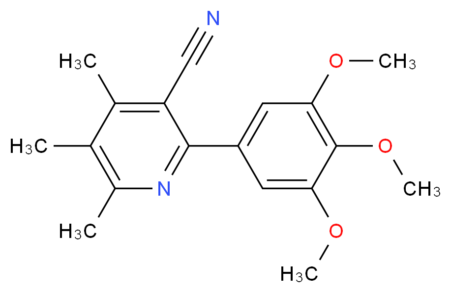 4,5,6-trimethyl-2-(3,4,5-trimethoxyphenyl)nicotinonitrile_分子结构_CAS_)