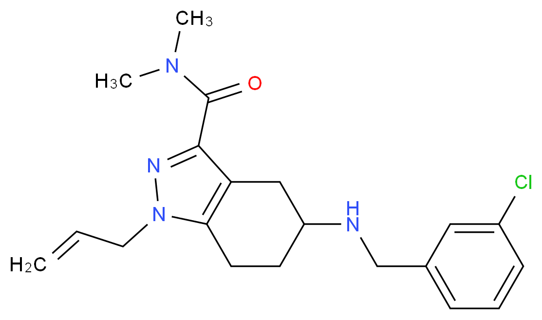 1-allyl-5-[(3-chlorobenzyl)amino]-N,N-dimethyl-4,5,6,7-tetrahydro-1H-indazole-3-carboxamide_分子结构_CAS_)