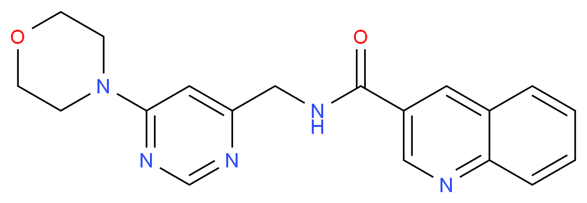 N-{[6-(4-morpholinyl)-4-pyrimidinyl]methyl}-3-quinolinecarboxamide_分子结构_CAS_)