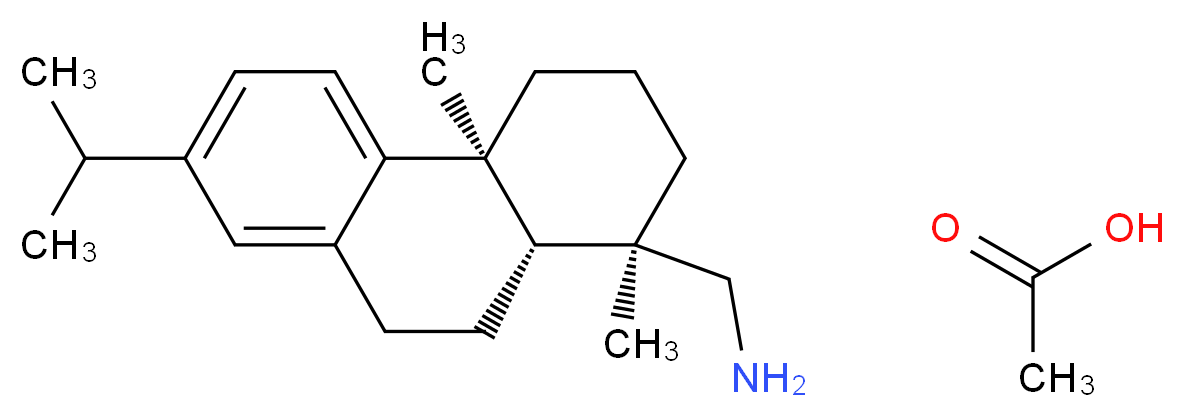 [(1R,4aS,10aR)-1,4a-dimethyl-7-(propan-2-yl)-1,2,3,4,4a,9,10,10a-octahydrophenanthren-1-yl]methanamine; acetic acid_分子结构_CAS_2026-24-6