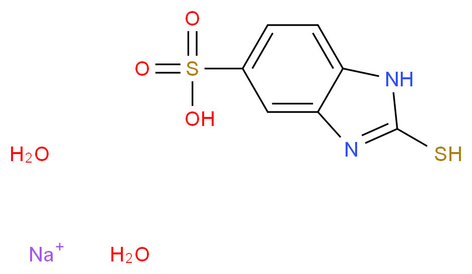 2-mercapto-5-benzimidazolesulfonic acid sodium salt dihydrate_分子结构_CAS_53918-03-9)
