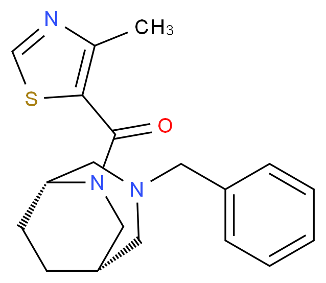 (1S*,5R*)-3-benzyl-6-[(4-methyl-1,3-thiazol-5-yl)carbonyl]-3,6-diazabicyclo[3.2.2]nonane_分子结构_CAS_)