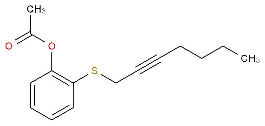 2-(hept-2-yn-1-ylsulfanyl)phenyl acetate_分子结构_CAS_209125-28-0