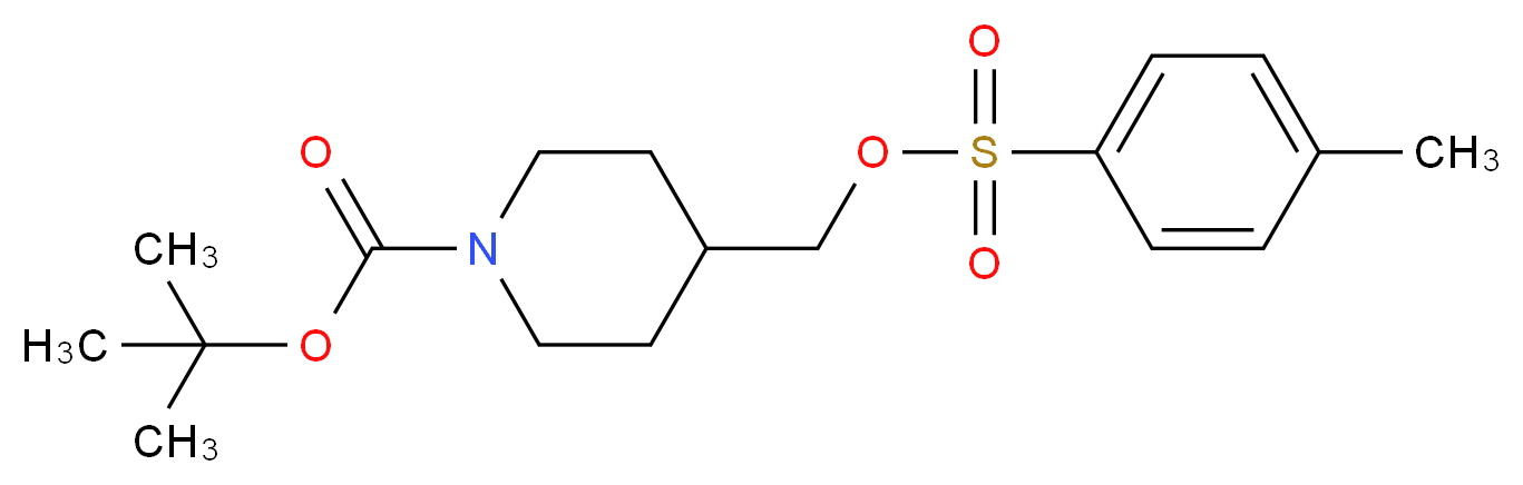 tert-butyl 4-{[(4-methylbenzenesulfonyl)oxy]methyl}piperidine-1-carboxylate_分子结构_CAS_166815-96-9